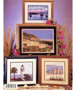 Cross Stitch Seascapes Lighthouse Beach Bay Sail Boats Sea Oats Patterns - $12.99