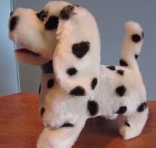 Vintage Leash control dalmation walks,barks Plush Dog  Collar Stuffed Animal Toy - £14.38 GBP