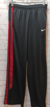 NIKE Dri-fit boy XL black red track athletic pants elastic waist drawstring mesh - $12.86