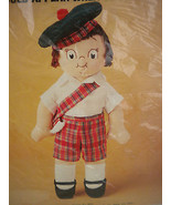 Vintage Campbell Soup Kid Sewing Craft Kit Boy Doll Red Tartan Plaid Sho... - $19.59