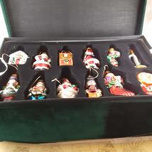Hand Painted Hand Finished European Style Blown Glass Ornaments 24 in Velvet Box - £103.50 GBP
