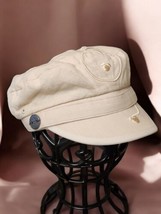 Disney Beige Mickey Mouse Cadet Hat Embroidered Adjustable Cap Casual Chic - $27.30