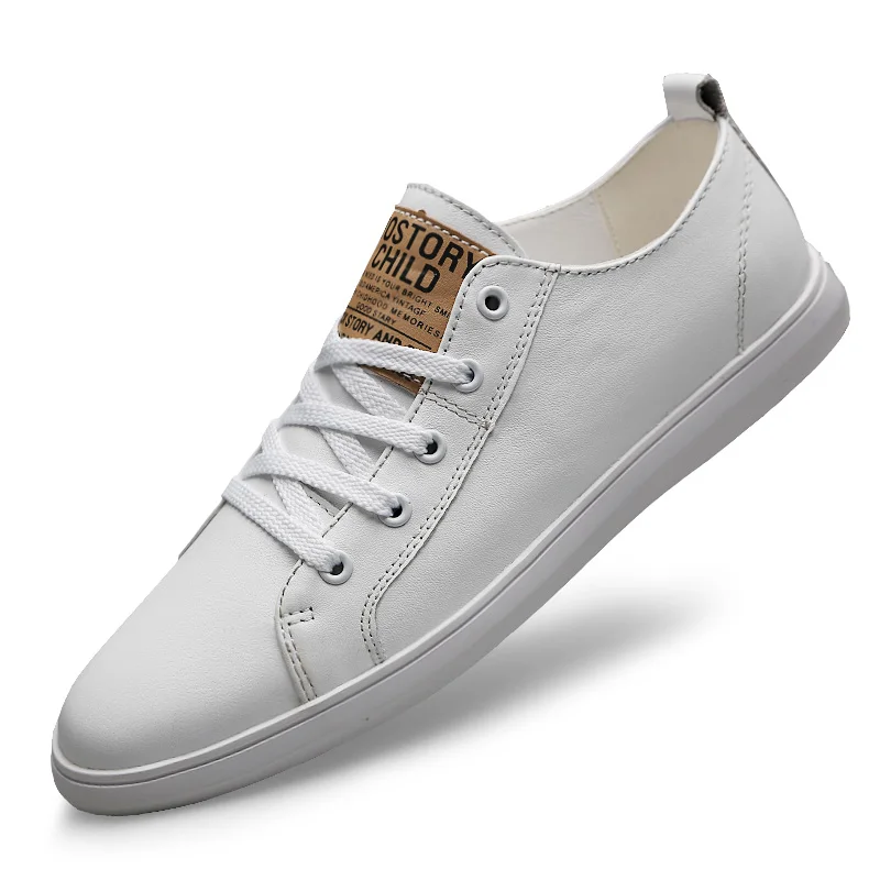 Men&#39;s Casual Shoes White Genuine Leather Mens Shoes Classic Sneakers Men... - $54.47