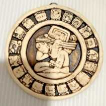 Vintage Aztec Mayan Stone Plaster Zodiac Calendar 5.5&quot; - $19.99 CAD