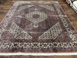 Indian Bidjar Rug 8x10 Purple Ivory Handmade Wool Vintage Fine Carpet Herati - £2,516.42 GBP