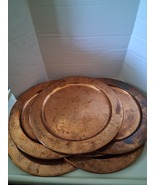 Hammered Copper 11" Plates Set of 6 - $90.00