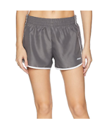 Amazon Essentials Women&#39;s L Gray White Running Shorts Mesh Lined Woven A... - $15.14