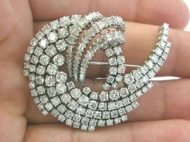 5Ct Round &amp; Baguette Simulated Diamond Vintage Brooch Pin 14k White Gold... - $122.12