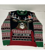 Ugly Christmas Sweater LED Light-Up Men’s M Reindeer Motion Activated Funny - $439.58 MXN