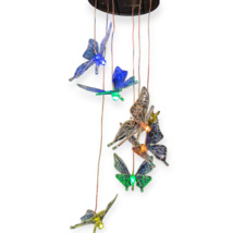 Solar Powered Butterfly Wind Chime RGB LED Multi-color Party Décor Mom Gift - £16.23 GBP
