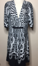 Funky People Vintage Womens Black White Print Dress Size 1X Polyester El... - $19.57