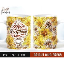 Cricut Mug Press Svg, Sunflower Sublimation Mug Infusible Ink Svg, Mug Wrap Svg - £3.10 GBP