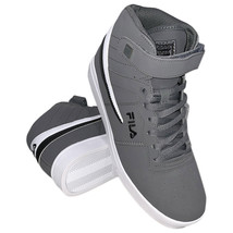 Nwt Fila Msrp $94.99 Men&#39;s Gray Mid Plus Hi Top Shoes Sneakers Size 9.5 - £39.08 GBP