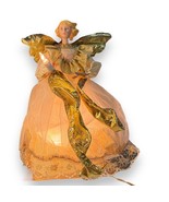 Angel Christmas Tree Topper, Lighted, Gold Fabric, Porcelain Head, Relig... - £11.82 GBP