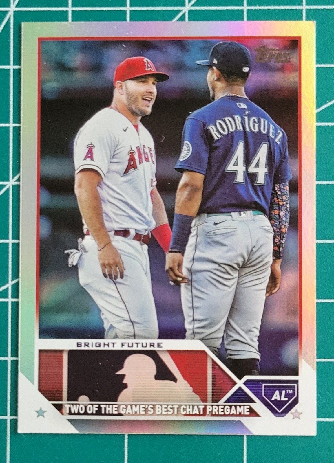2023 Topps Update Mike Trout/Julio Rodriguez Bright Future Rainbow Foil ... - £1.85 GBP