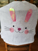 Felt Easter White Bunny Rabbit Chair Back Cover Ships From The Usa - £6.31 GBP