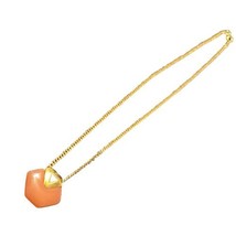 Vintage Givenchy 1978 24K Gold Plated Chain &amp; Pink Lucite Necklace - £310.83 GBP