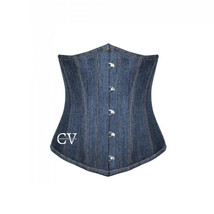 Blue Debim Underbust Corset Christmas Costume Waist Training Bustier Top - $1,106.44 MXN+
