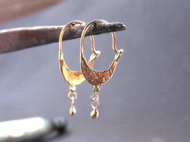 Gold earrings. 14k yellow gold earrings with a unique design. Handmade wonderful - $265.00