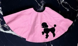 Youth one size Poodle Skirt Pink black 50&#39;s costume sock hop - £10.25 GBP