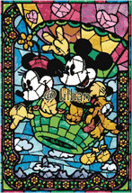 Stained Glass Art *MICKEY MINNIE MOUSE Air Balloon* Cross Stitch Pattern - $4.95