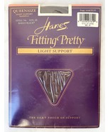 Hanes Fitting Pretty Light Support Pantyhose Sandalfoot Barely Black Que... - £5.94 GBP