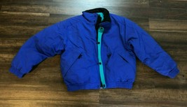 Vintage 90s Eddie Bauer Goose Down Puffer Winter Ski Jacket Purple Teal Men L - $82.85