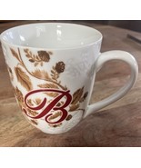 PIER 1 IMPORTS &#39;B’ Mug Coffee Cup Porcelain Ava Monogram Initial Embosse... - $14.16