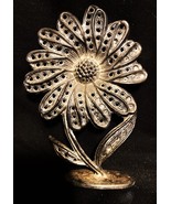 Vintage Silver plated Earring Stand Holder Jewelry Sunflower Daisy PET R... - £11.33 GBP