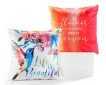 Floral Pillow Covers Set of 2 Spring 18&quot; x 18&quot; Garden Polyester 2 Designs - $34.64