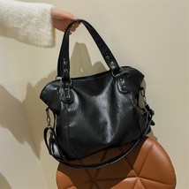 Large Black Women&#39;s  Bags Big Size Casual Tote Bag Quality Pu Leather Hobos Cros - £65.21 GBP
