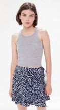 Urban Outfitters Women&#39;s Gilly Ruffle Tie Wrap Mini Skirt in Leopard Siz... - £11.67 GBP
