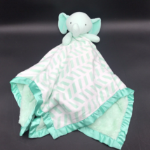 Cloud Island Lovey Elephant Security Blanket Large Mint Green Plush Satin Trim - £37.38 GBP