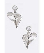 Cubic Zirconia Heart Shape Earrings - £12.58 GBP