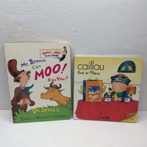 Lot 2 Kid Board Book Dr Seuss Mr Brown Can Moo Caillou One Or Many Lift The Flap - £11.98 GBP
