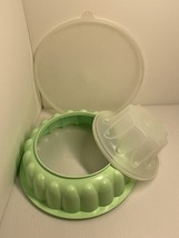 Vintage 3 Piece Tupperware Jello Mold Ice Ring Mint Green 1201 1202 1203 Ex Cond - £8.08 GBP