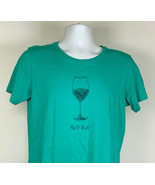 Life is Good Half Full Wine Glass Crusher T Shirt Womens Medium Classic Fit - £17.15 GBP