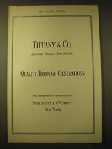 1924 Tiffany & Co. Ad - Quality through Generations - $18.49