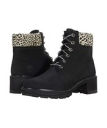 Timberland Kinsley 6&quot; Black Nubuck/Leopard Waterproof Boot Women&#39;s Size 6.5 - $92.57