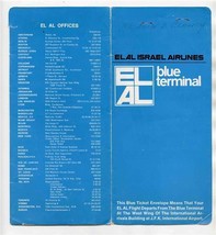 El Al The Airline of Israel Blue Terminal Ticket Jacket and Contents 1991 - $21.78