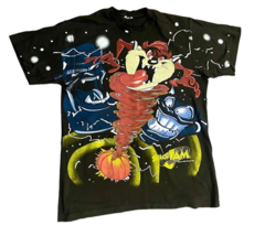 Vintage 1996 Taz Space Jam Outer Space Graphic Shirt Mens Size Large AOP - $280.49