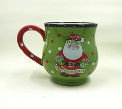 Temp-Tations By Tara Winter Whimsy Christmas Green Santa Mug 16oz - £10.15 GBP