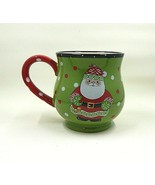 Temp-Tations By Tara Winter Whimsy Christmas Green Santa Mug 16oz - £9.90 GBP