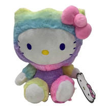 Hello Kitty Plush Toy 9.5 inch Rainbow Sherbet with Bow. NWT. Licensed - £12.39 GBP