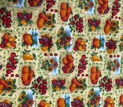 Country Harvest Fabric RJR Fabrics Apples Pumpkins Sunflowers 44&quot; x 19&quot; - £9.29 GBP
