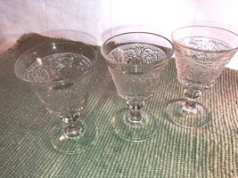 3 Vintage Crystal Sandwich Cordial Tumblers Depression Glass 4 Inch - $232.31 MXN