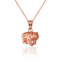 10K Rose Gold Tiny Grizzly Bear DC Charm Necklace - £70.79 GBP+