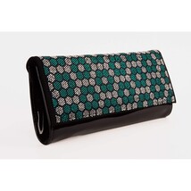The Doha Black Leather Glitter Clutch image 6