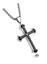 Three Layered Cross Necklace for Men Boys with Our - £34.75 GBP