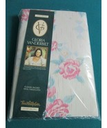 Gloria Vanderbilt Red Roses  Vinyl  Flannel Back 52&quot; X 90&quot; Oblong Tablec... - €32,43 EUR